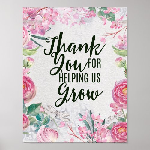 Thank you for helping us grow teacher gift poster