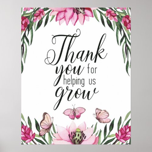 Thank You for Helping Us Grow Teacher Poster