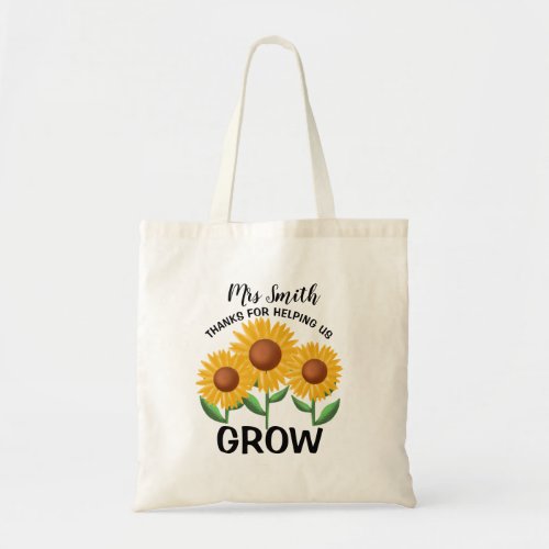 Thank you for helping us grow Yellow sunflower Tote Bag