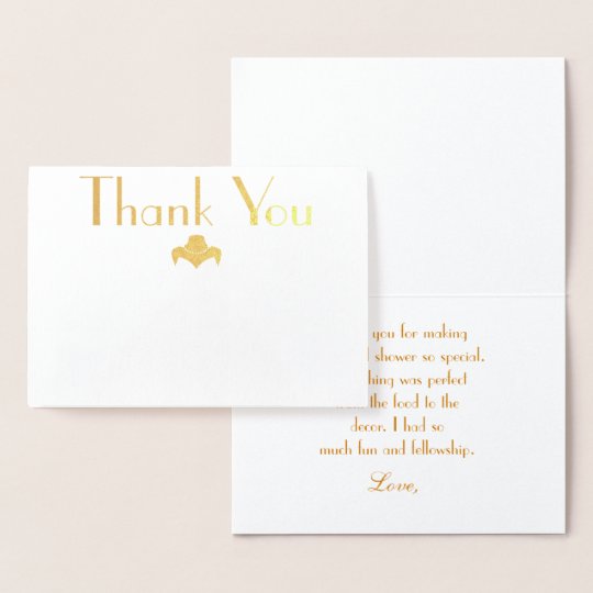 Thank You for hosting my bridal shower Foil Card