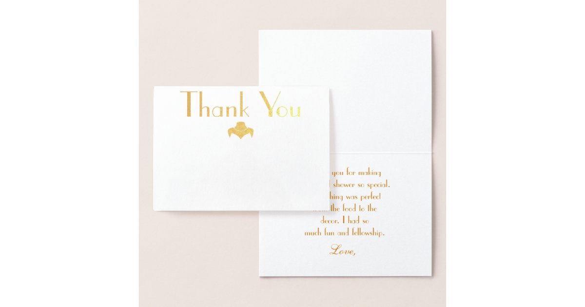 Thank You for hosting my bridal shower Foil Card Zazzle