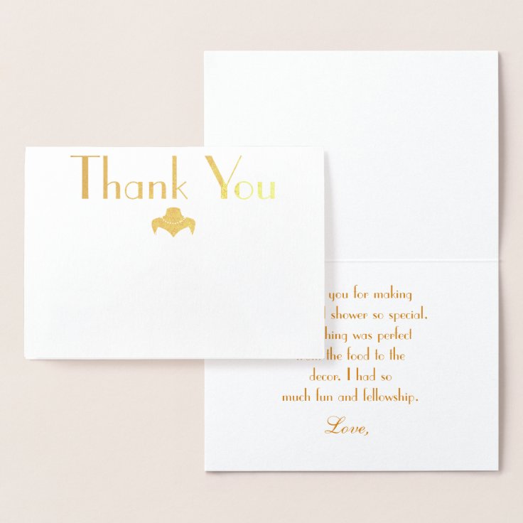 Thank You for hosting my bridal shower Foil Card Zazzle