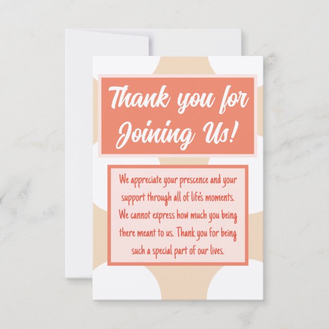 Thank you for Joining Us! Card (Front)