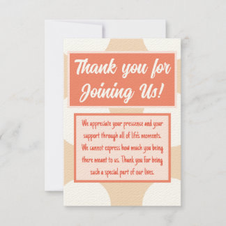 Thank you for Joining Us! Card