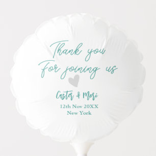 thank you for joining us name green couple heart balloon