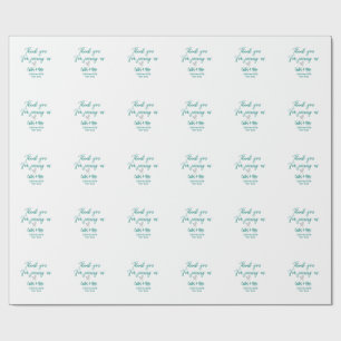 thank you for joining us name green couple heart wrapping paper