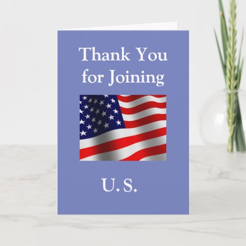 Thank You for Joining US New American Citizen Thank You Card