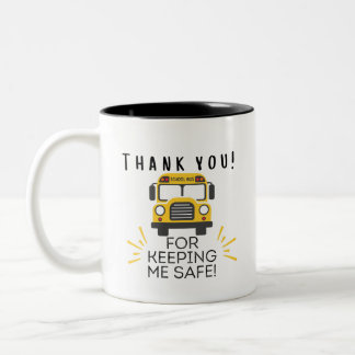 Thank you for keeping me safe school bus driver Two-Tone coffee mug