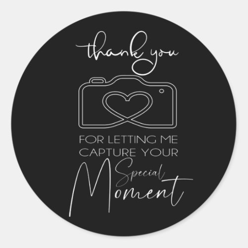 Thank You For Letting Me Capture Your Moment Classic Round Sticker