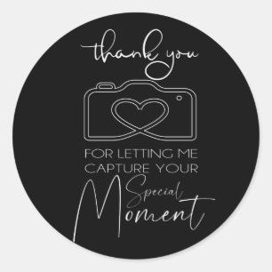 Thank You For Letting Me Capture Your Moment Classic Round Sticker