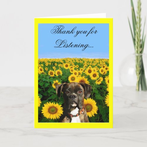 Thank You for Listening boxer greeting card