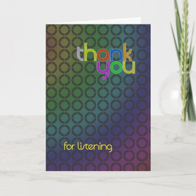 Thank you for listening card (Front)