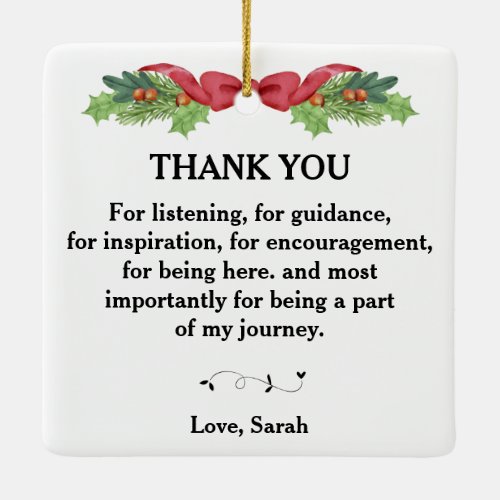 Thank You For listening for guidance Ceramic Ornament