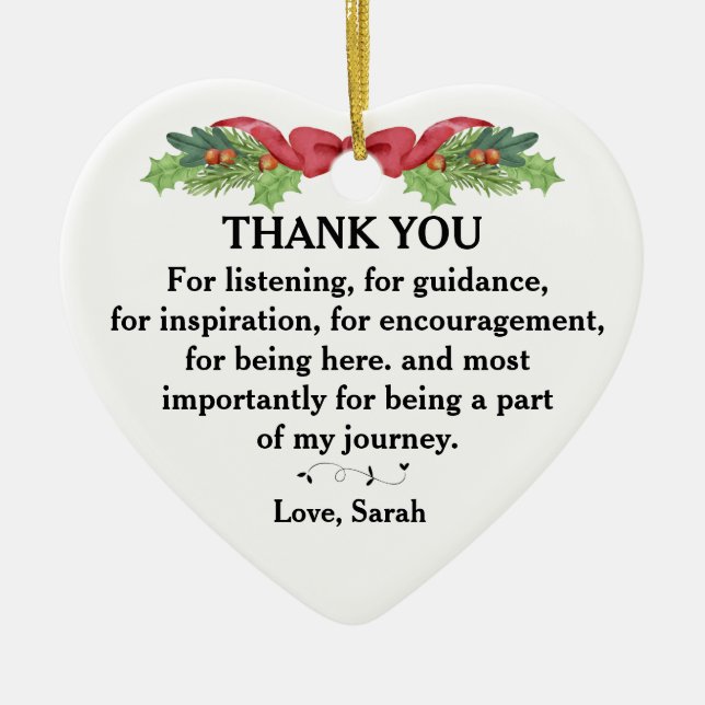 Thank You For listening, for guidance... Ceramic Ornament (Front)