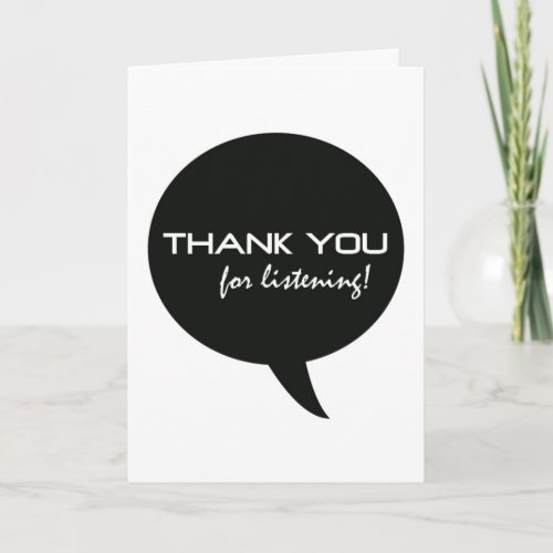 THANK YOU FOR LISTENING IN TIME OF NEED THANK YOU CARD