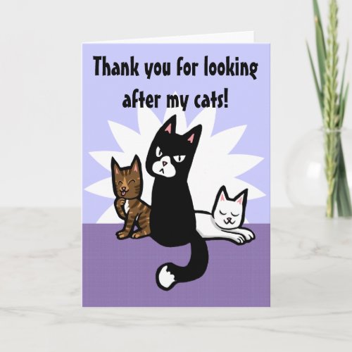 Thank you for looking after cats card