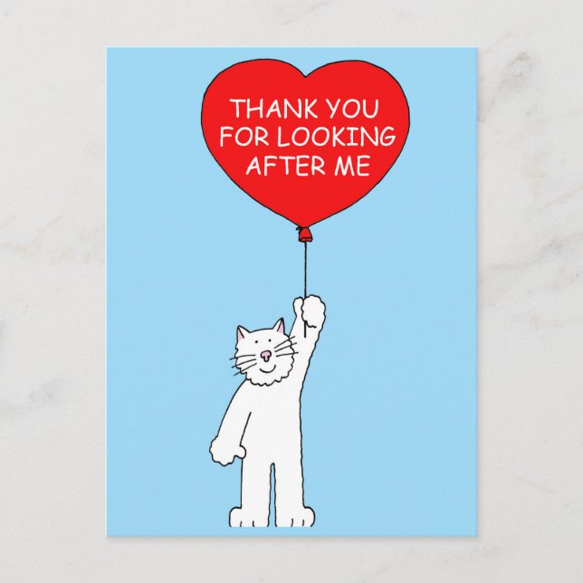 Thank You for Looking After the Cat Postcard (Front)