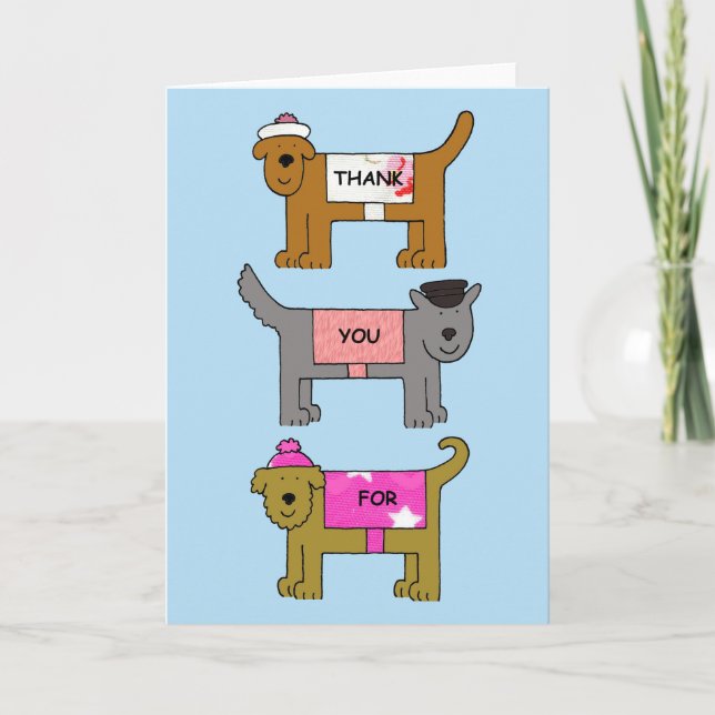 Thank you for looking after the dogs in clothes. (Front)
