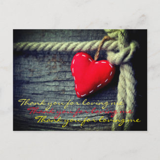 Thank you for loving me postcard