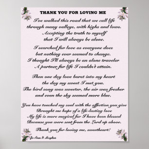 THANK YOU FOR LOVING ME POSTER