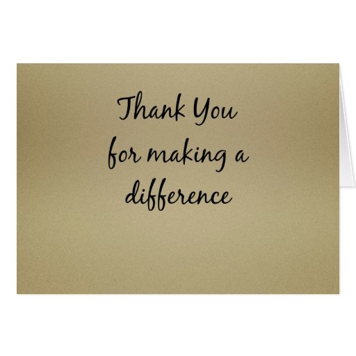 Thank you for Making a Difference Card | Zazzle