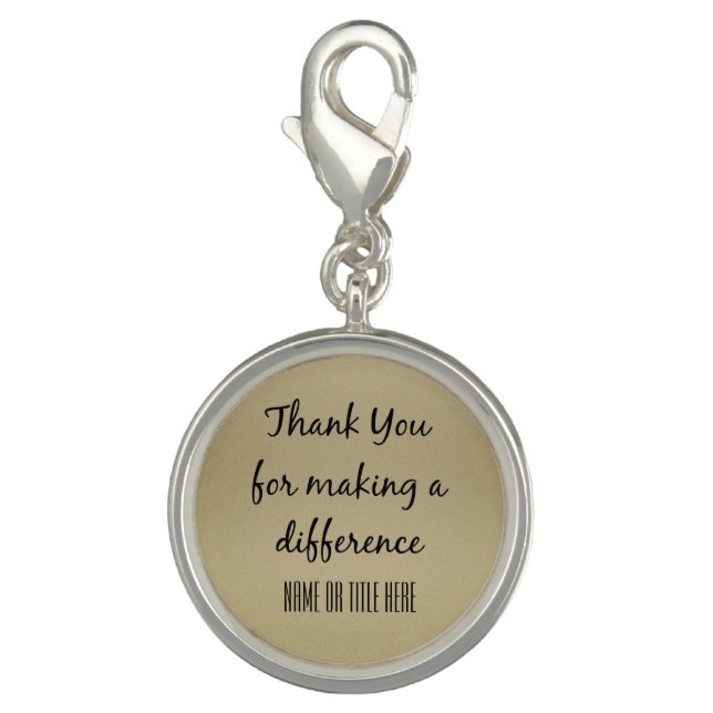 Thank you for Making a Difference Charm (Front)