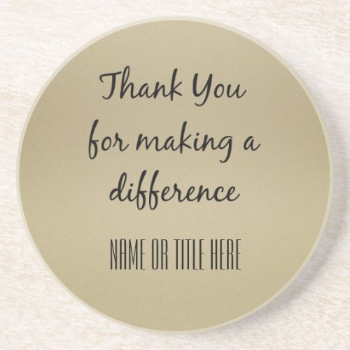 Thank you for Making a Difference Drink Coaster