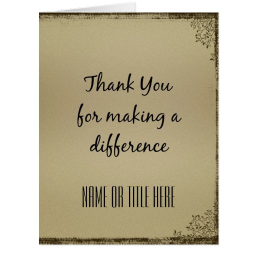 Thank you for Making a Difference Large Greeting Card | Zazzle