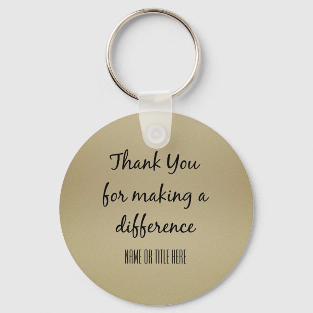 Thank You for Making a Difference Personalized Keychain (Front)