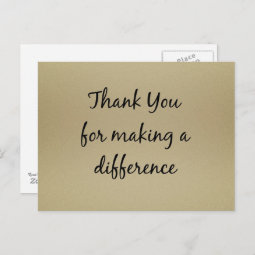 Thank you for Making a Difference Postcard | Zazzle