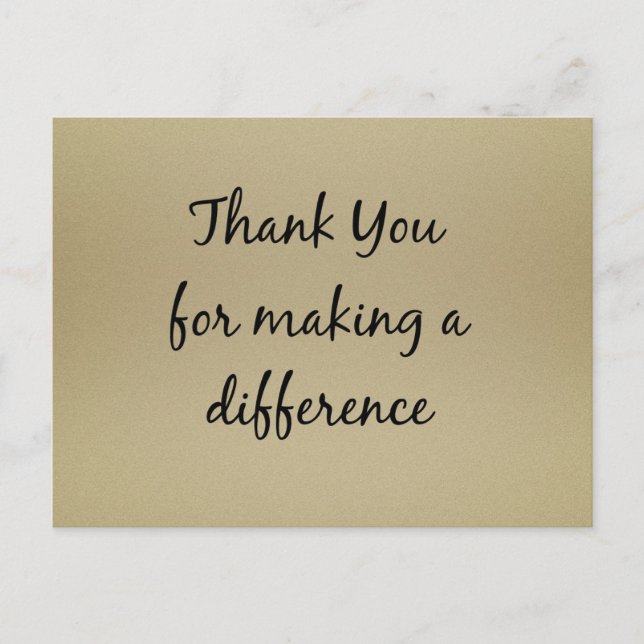 Thank you for Making a Difference Postcard (Front)