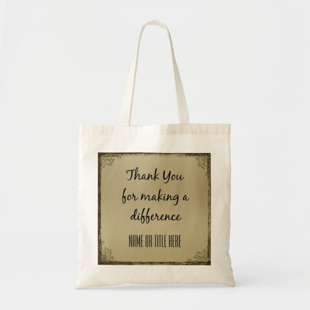 Thank you for Making a Difference Tote Bag | Zazzle