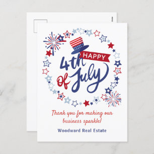 Thank You for Making Business Sparkle 4th of July Holiday Postcard