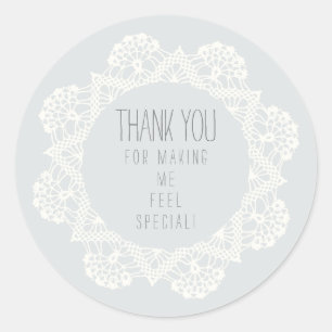 Thank You for Making Me Feel Special Pale Grey Classic Round Sticker