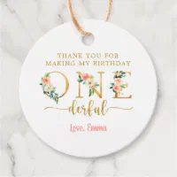 Editable Onederful Favor Tag Thank You Girl First Birthday Party