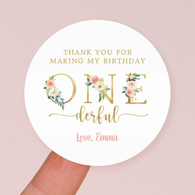 Thank You For Making My Birthday Onederful Girl  Classic Round Sticker (Creator Uploaded)