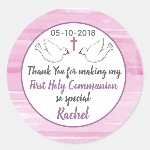 Thank you for making my First Holy Communion Classic Round Sticker