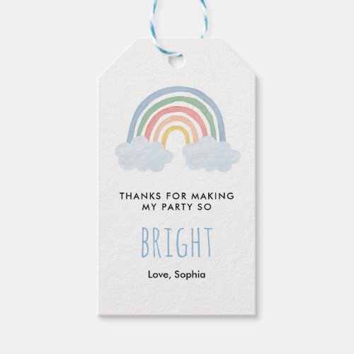 Thank You For Making My Party So Bright Rainbow Gift Tags