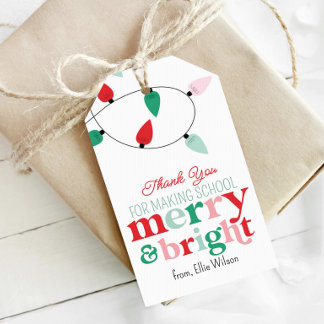 Thank You for Making School Merry & Bright Christm Gift Tags
