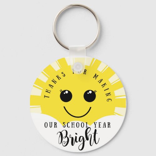 Thank you for making school year bright teacher keychain