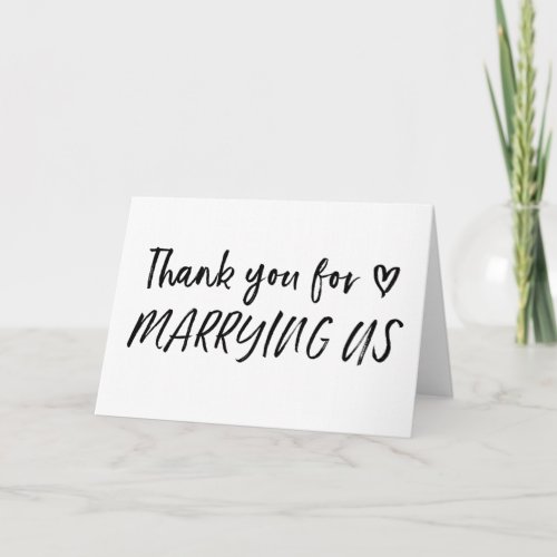 Thank You For Marrying Us Wedding Card
