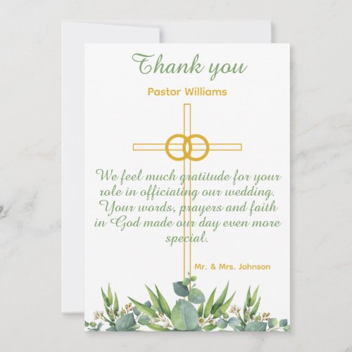 Thank You For Marrying Us Wedding Officiant Card