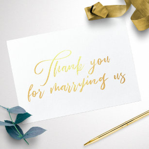 Thank You for Marrying us Wedding Officiant Thank Foil Card