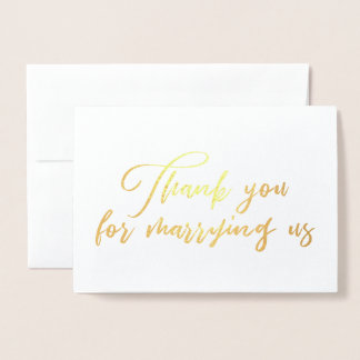 Thank You for Marrying us Wedding Officiant Thank Foil Card