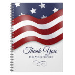 Thank You For Military Service Spiral Notebook at Zazzle