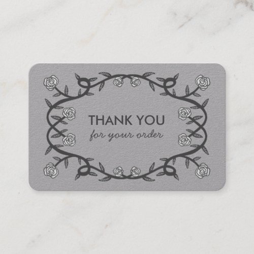 THANK YOU for ORDER Chic Elegant Rose Frame Luxury Business Card