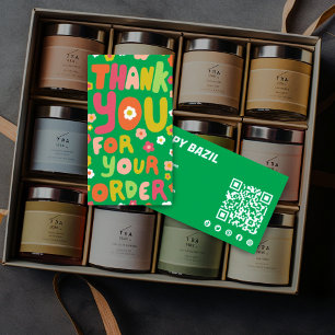 Thank You for Order Daisies Cute Social QR Code Business Card