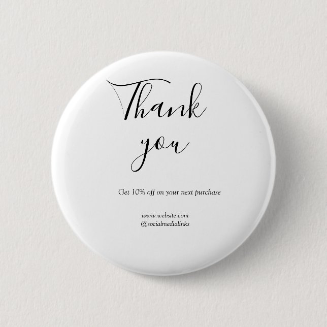 Thank you for order discount code website social b button (Front)