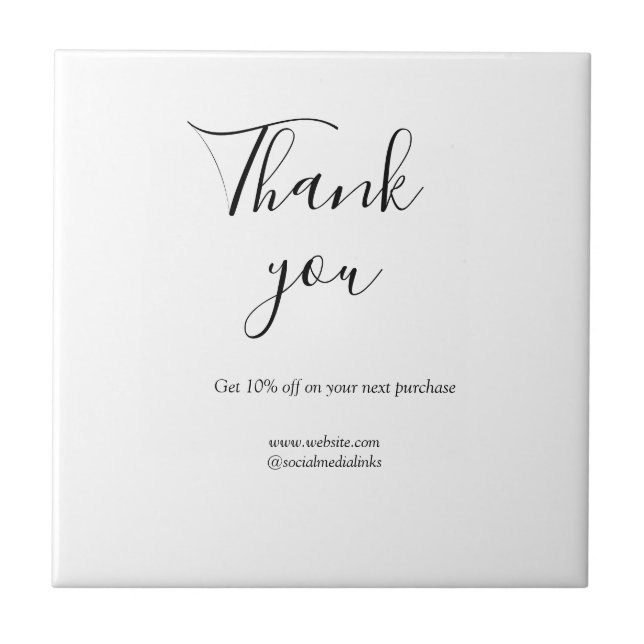 Thank you for order discount code website social b ceramic tile (Front)