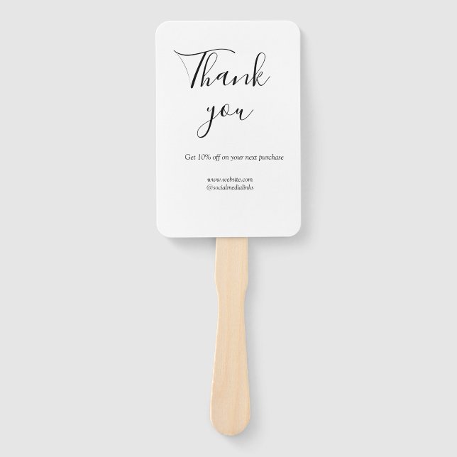 Thank you for order discount code website social b hand fan (Front)